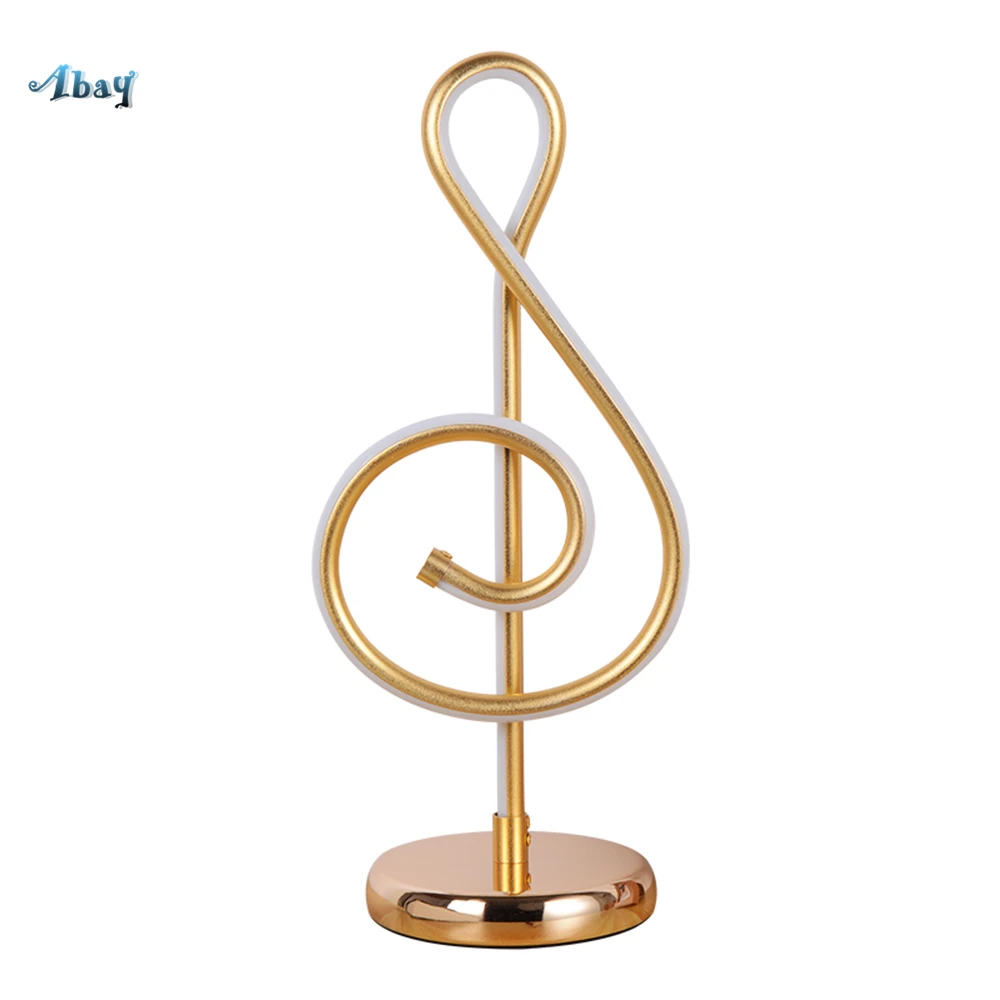 Nordic Art Deco Music Notes Acrylic Table Lamps for Living Room Bedroom Home Decor Bedside Lamp Modern Design Lights Fixture Led