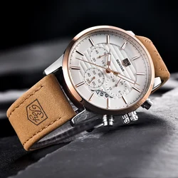 BENYAR-Montre-bracelet à quartz étanche pour homme, marque supérieure, affaires, montres de sport, chronographe, horloge masculine