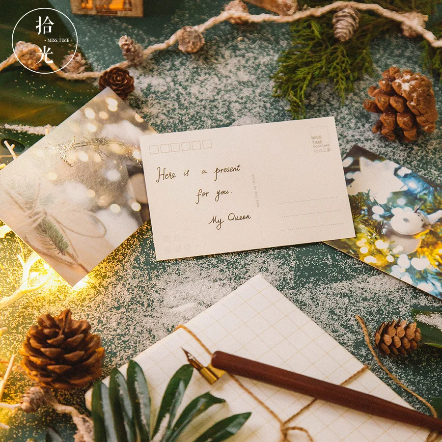 Carte postale lumineuse de joyeux noël, carte de vœux, carte de vœux, lot de 30 feuilles