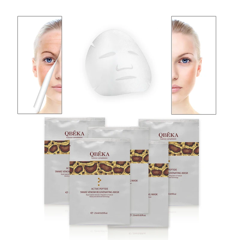 

12 PCS Best Anti-Wrinkle Facial Mask QBEKA Active Peptide Snake Venom Rejuvenating Mask Anti-Aging Mask For Women