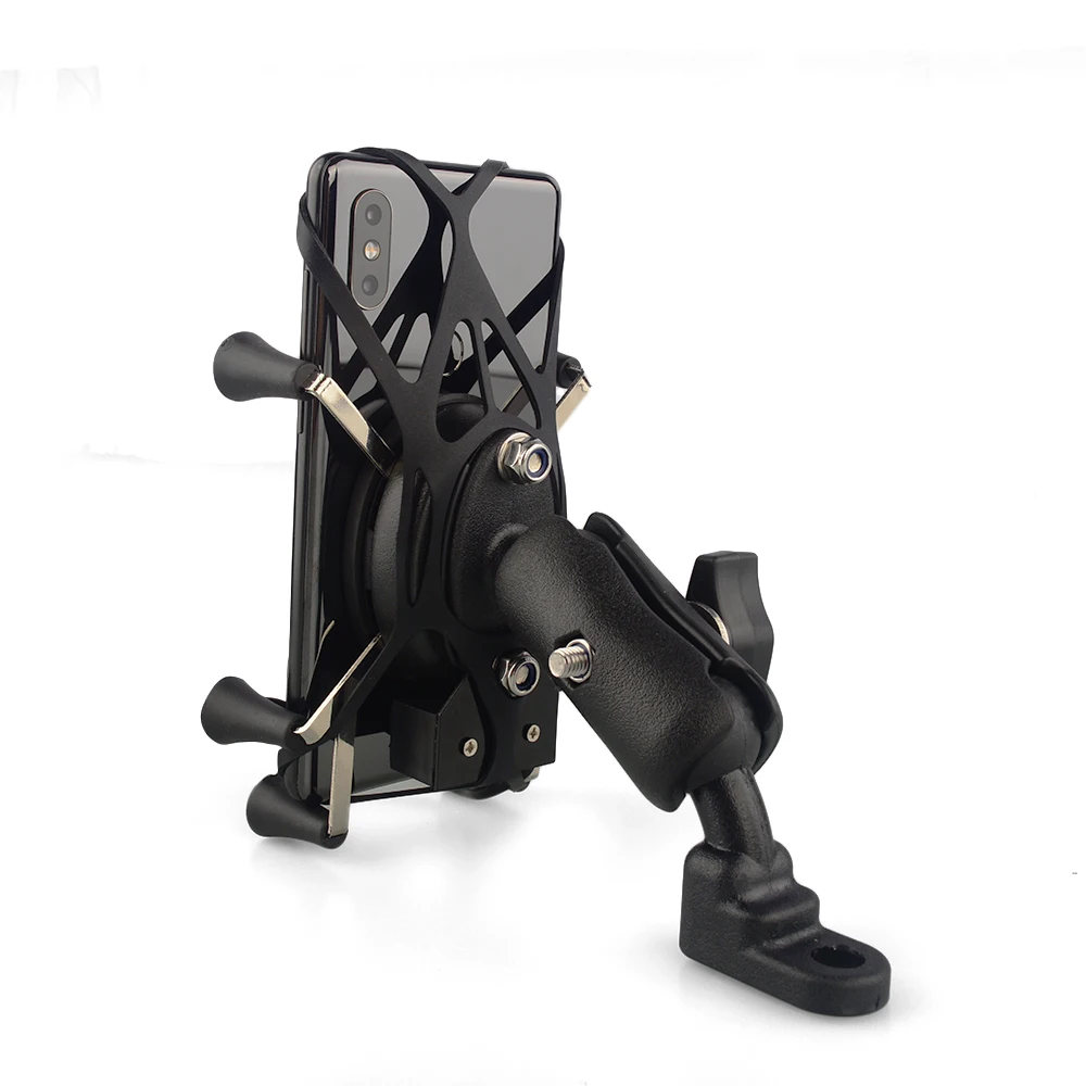 Motorcycle Handlebar Rear Mirror Mount Rail for CellPhone Smartphone Holder for iPhone Huawei LG Ram Mounts