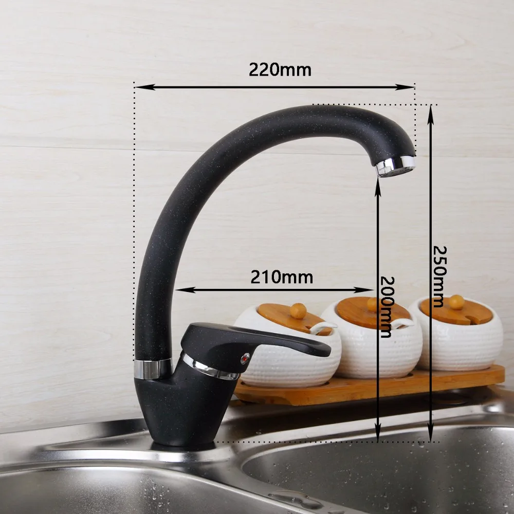 KEMAIDI Black Hand Painting Water Mixer 360 Swivel degree rotation Kitchen Faucet Single Handle for Kitchen Basin Sink MixerTap