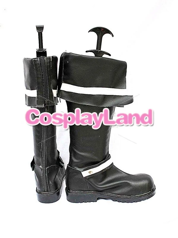 D Gray-Man Allen Walker Black Cosplay Boots Shoes Anime Party Cosplay Show Boots Custom Made for Adult Men Shoes