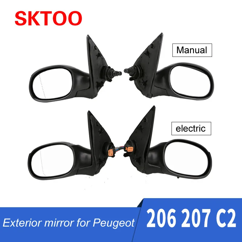 SKTOO For Peugeot 206 207  Citroen C2 manual electric reversing mirror assembly rearview mirror