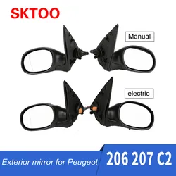 SKTOO For Peugeot 206 207  Citroen C2 manual electric reversing mirror assembly rearview mirror