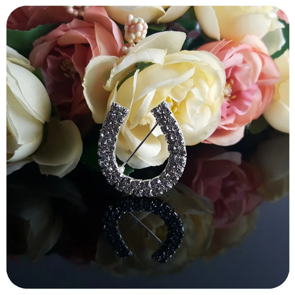 Grandbling Rhinestone Jewelry Horse Shoes Pin Unique Gift Rhinestone Broches