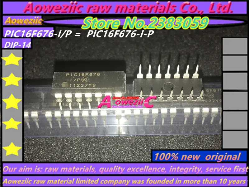 Aoweziic 100% new original PIC16F676-I/P DIP-14  PIC16F676-I/SL SOP-14  PIC16F676-I/ST  TSSOP-14 micro core controller PIC16F676