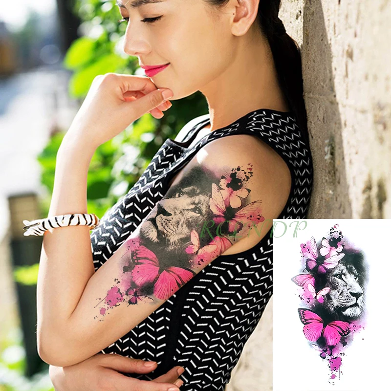 Waterproof Temporary Tattoo Sticker tiger butterfly rose fake tatto flash tatoo tatouage temporaire Stickers for girl women men