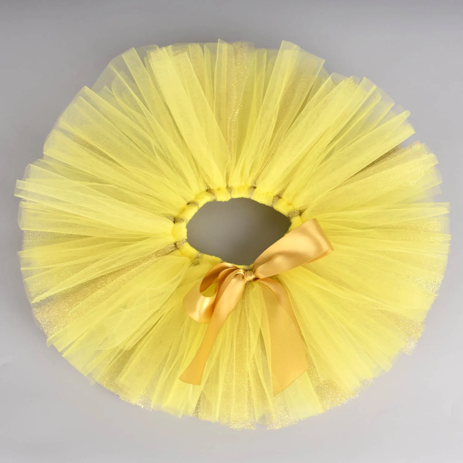 Sunshine Yellow Girls Tutu Skirt Baby First Birthday Party Costume Infant Gold Glitter Tulle Tutus Cake Smash Newborn-5T 6T