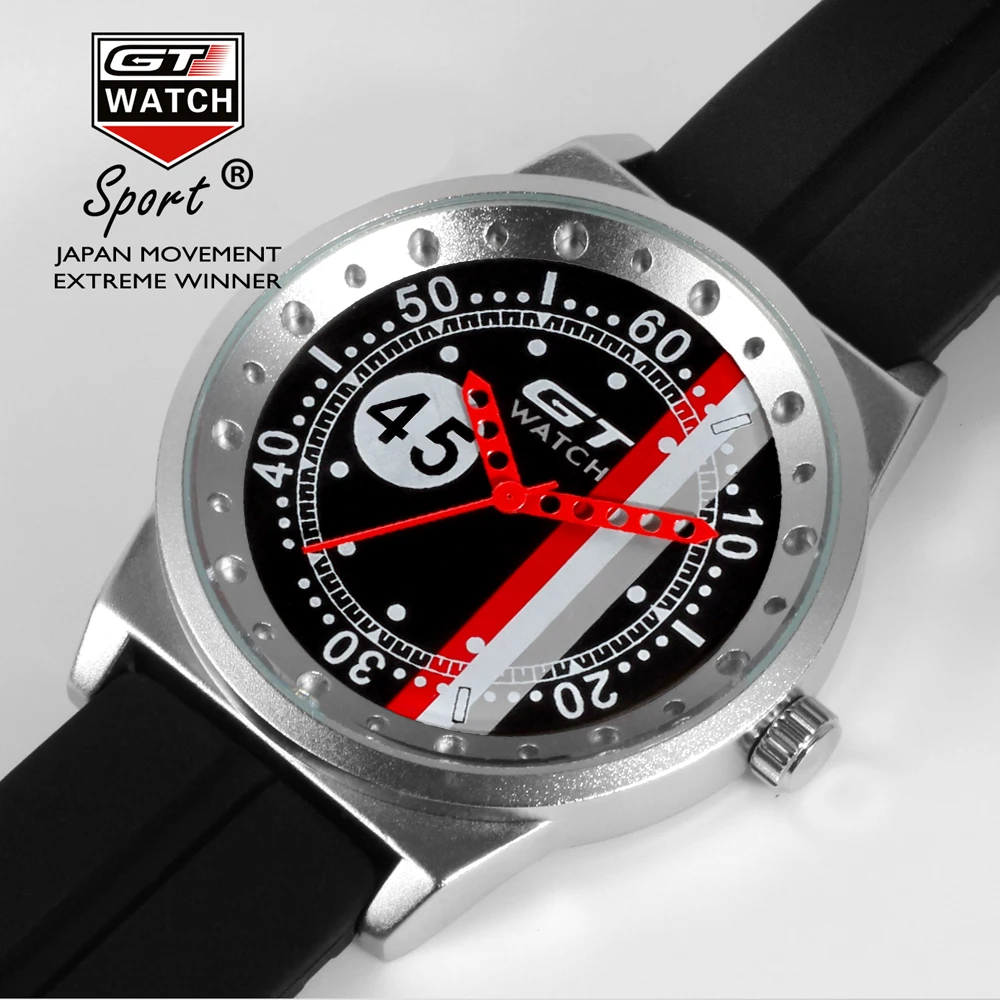 GT Watches Top Brand Luxury Sport Watch Men Watch Fashion F1 Men\'s Watch Silicone Band Clock relogio masculino reloj hombre