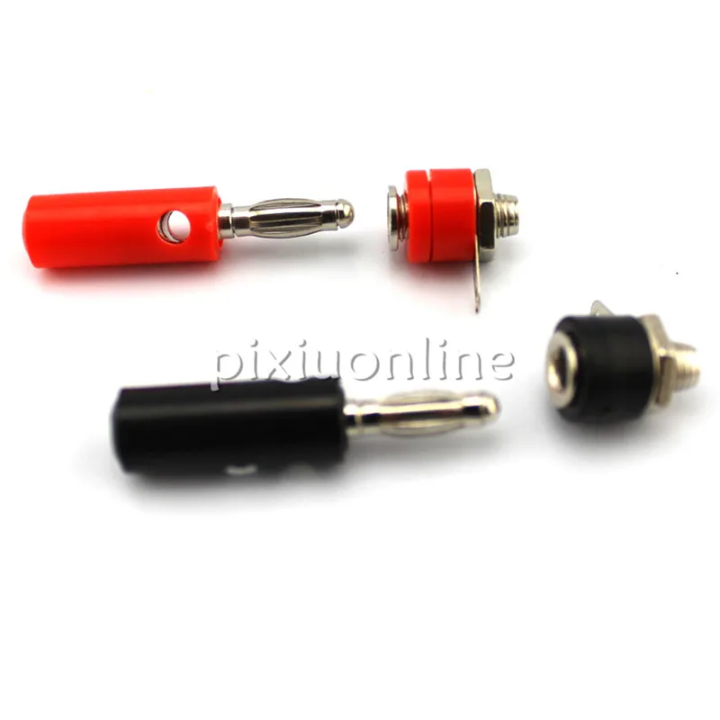 1Set Male + Female 4mm Banana Plug For Insert Connector Audio Speaker Screw Pin DIY Model  J072 Drop Shipping