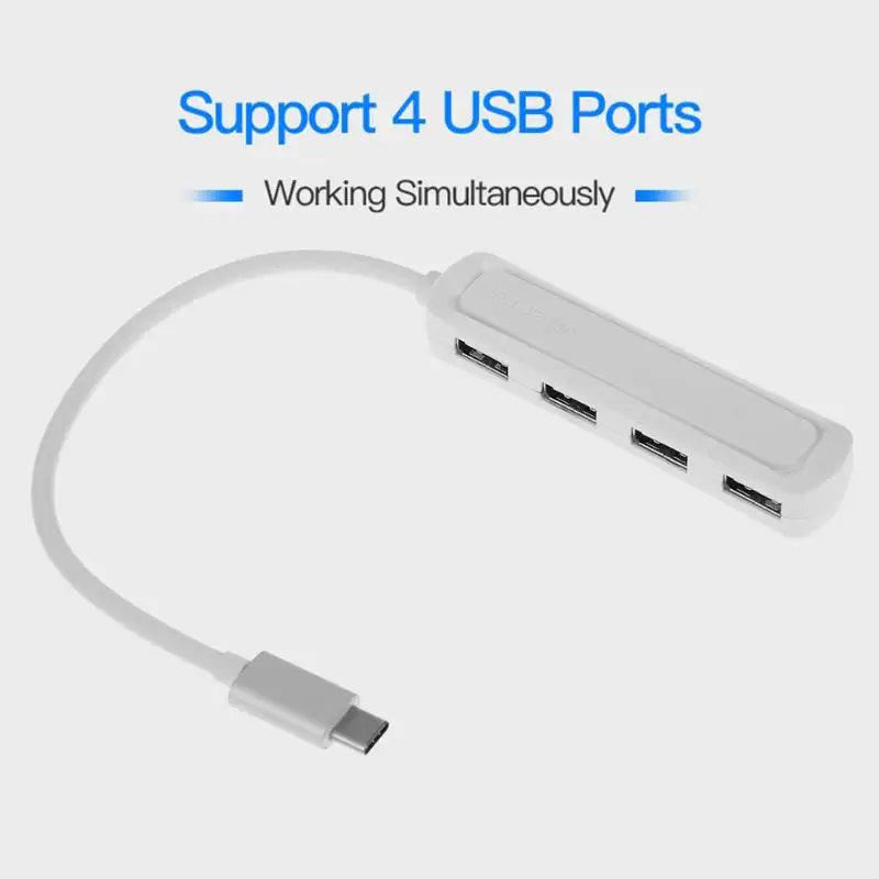 Адаптер-концентратор USB 3.1 4 в 1 Type-C с 4-портовым USB 2.0 для ноутбука USB для ноутбука Macbook Pro Windows