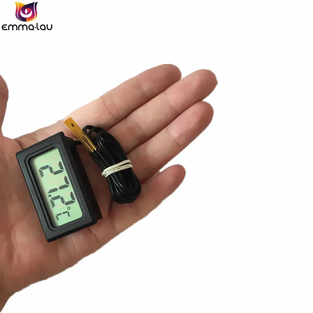 -50~100C Digital Embedded Thermometer Mini Car Reptile Refrigerator Temperature Detector Meter Film Resistors Water Thermometer