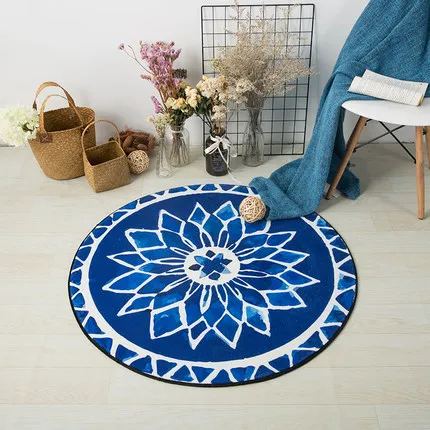 

European Round Geometric Carpet, Computer Chair Decoration Mat, Bedroom and Living Room