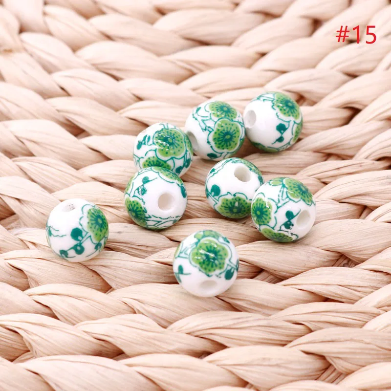 حار بيع 200 قطعة/الوحدة أكثر الأساليب للاختيار 8 مللي متر اليدوية جولة شكل السيراميك الخرز بالجملة Diy الخزف السيراميك مجوهرات الخرز