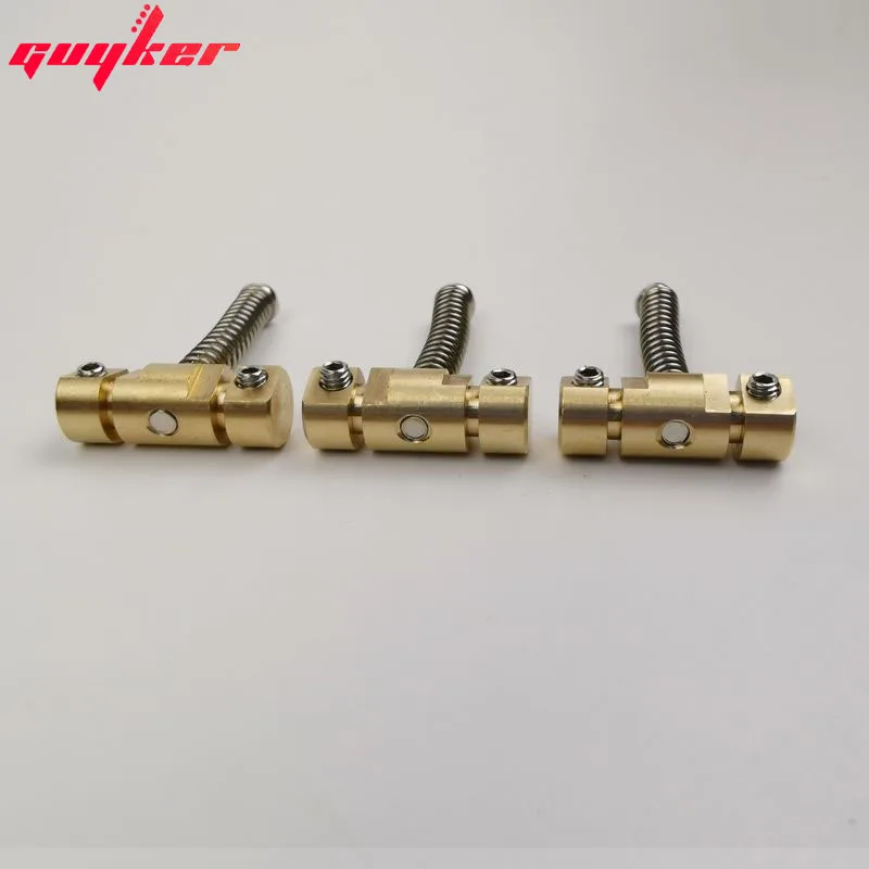 3 Pcs Guitar Bridge Saddles Brass Grooves Saddles Set with Wrench Highgrade Replacement Part for Tele TL Guitar