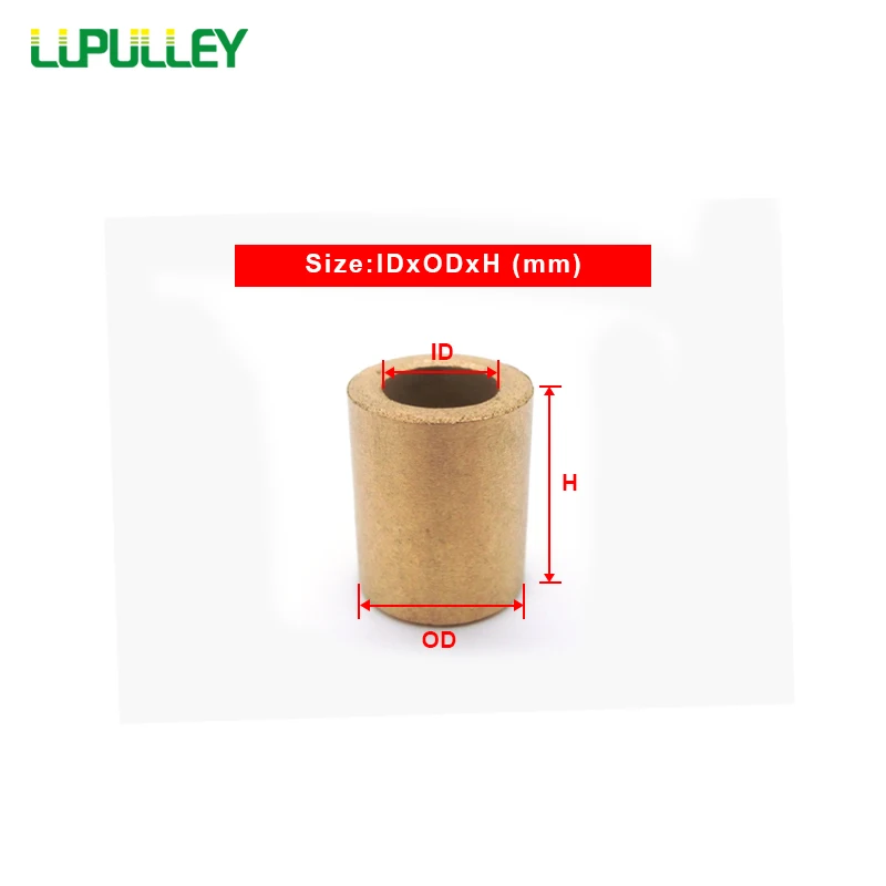 LUPULLEY 2pcs/lot Oil Impregnated Sintered Bronze Bushing Copper Sleeve Bearing Powder Metallurgy Bushing 10x16x10mm/12x18x20mm