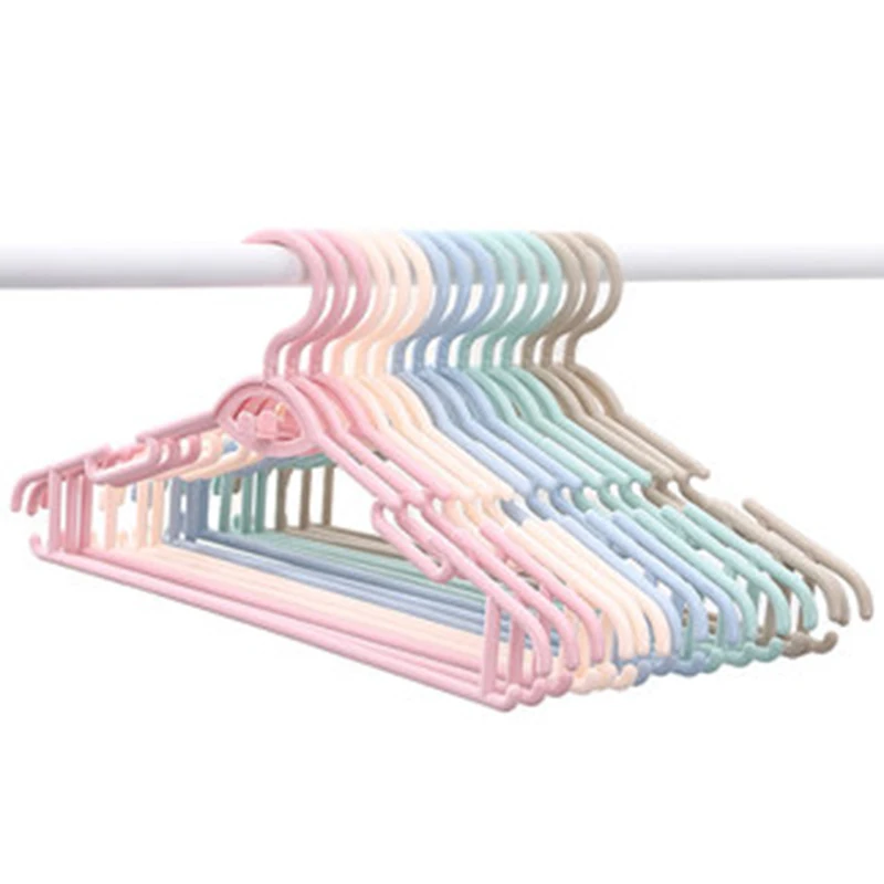 10 pcs/lot Anti-skid Adult's Clothes Hangers Household Coat Hanger with Wide Shoulder Traceless Clothing Drying