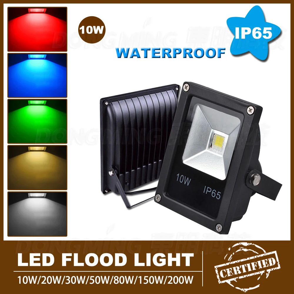 Free shipping black cover 4pcs RGB high power led flood light 12V DC Waterproof IP65 outdoor 10W led spotlight bulbs Lamp