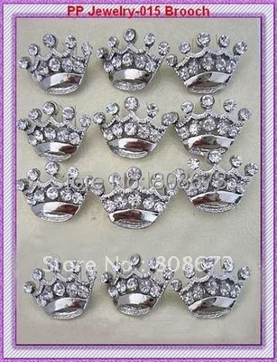 

Wholesale Cheap Price!!(120pcs/lot)Sparkling Crystal Rhinestone Silver Crown Brooch