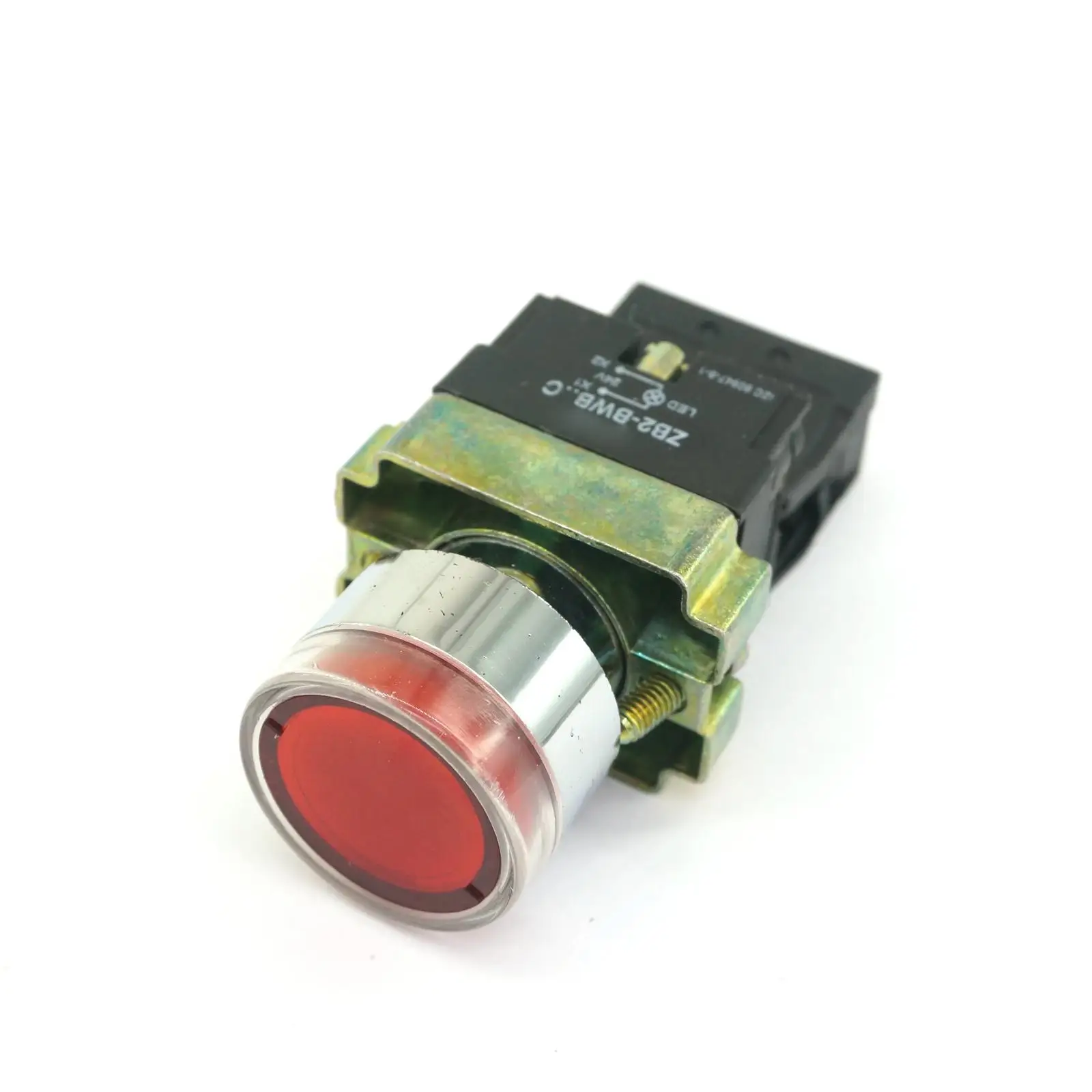 XB2BW34B1C N/O Momentary Red Flush Pushbutton With 24V AC/DC Pilot Light Lamp