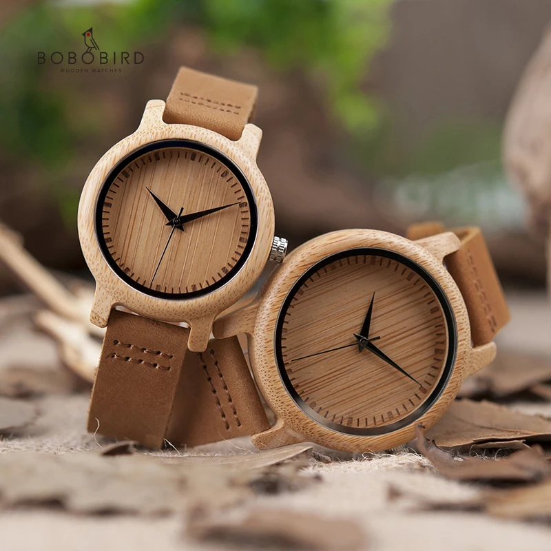 BOBO BIRD-relojes de madera de bambú Natural para hombre y mujer, pulsera hecha a mano, personalizable, gran regalo, envío directo