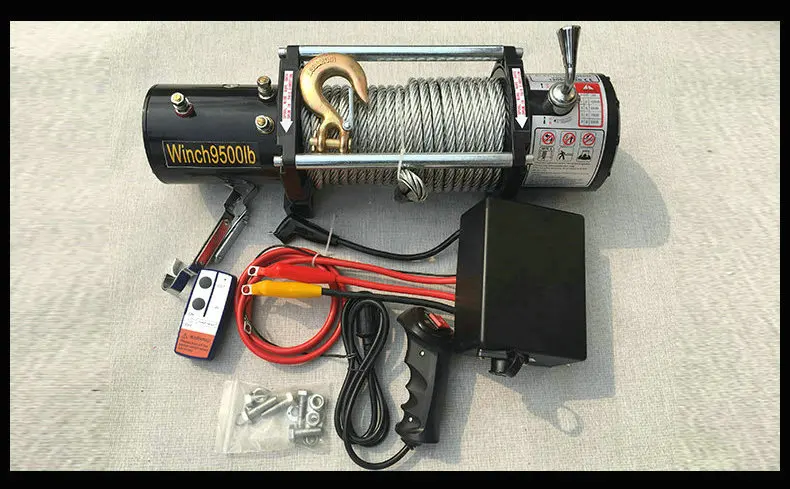 4000lbs12V-24V ポータブル銅コアモーターウインチ電源回復ウインチケーブルウインチキット ATV ウインチトレーラートラックトラック