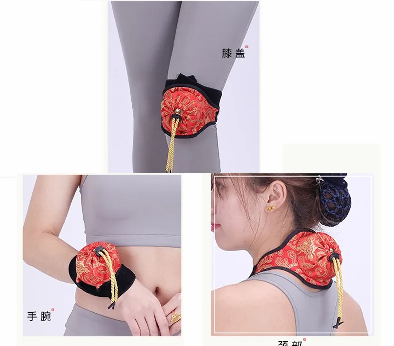 Copper Moxibustion Massager Box Warming Smokeless Treatment Therapy For Body Leg Arm Abdomen Neck Massage Belt Device Care