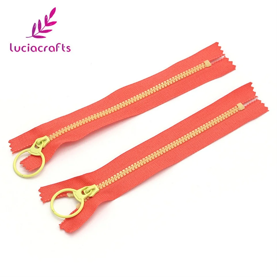 2pcs 30cm Close-End Resin Zippers Pull Ring Zipper Head For DIY Sewing Handwork Bag Garment Accessory J0309