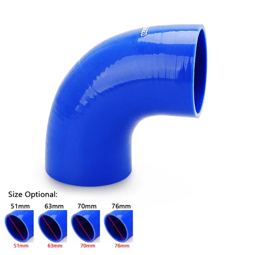 Manguera Universal de silicona para parejas, codo de 90 grados, 2,0 "", 2,5"", 2,75 "", 3"" /51mm, 63mm, 70mm, 76mm, MK3 para GOLF, Ford focus mk1