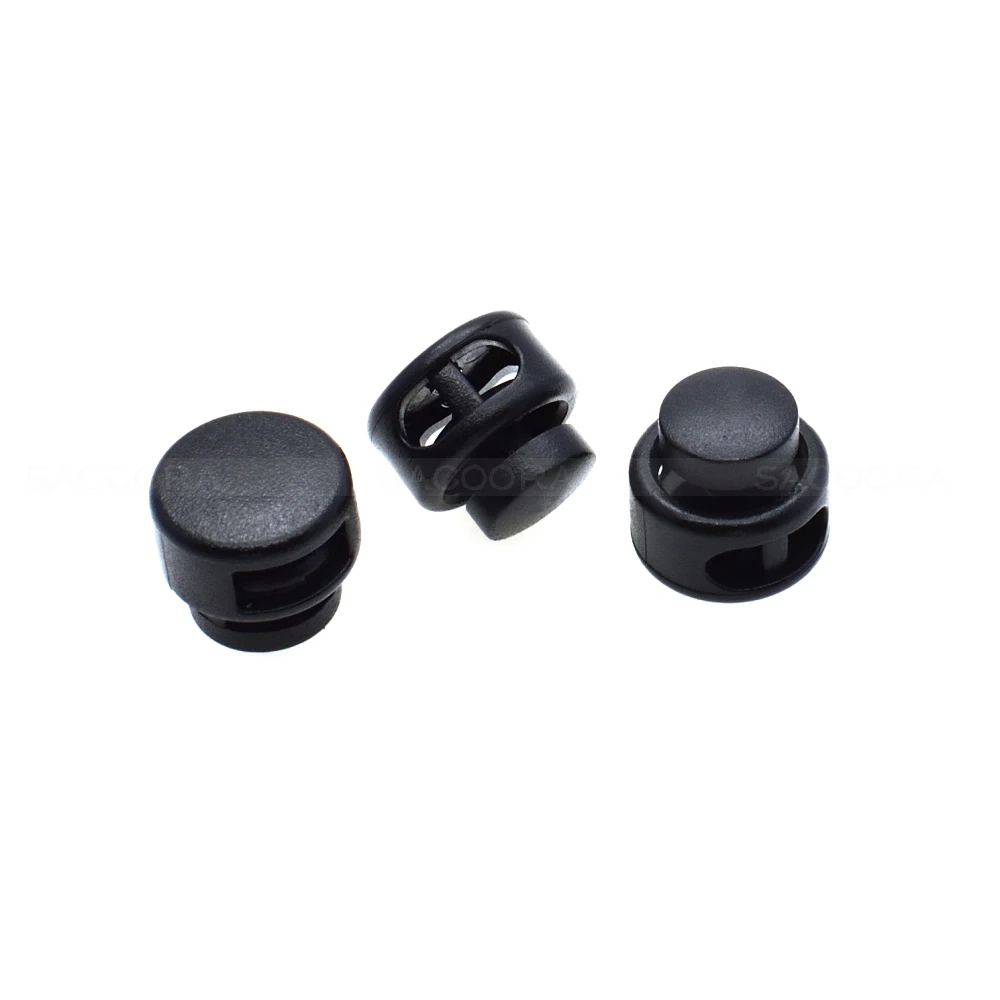 Cord Lock Round Ball Toggle Stopper Cord Clip Cord Buckle Plastic Size:13mm*11mm Toggle Clip Black