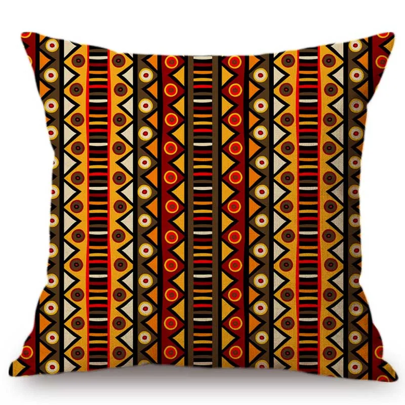 Ethnic Geometrics Design Pattern Africa Geometry Design Throw Pillow Case Home Decoration Cotton Linen Sofa Chair Cushion Cover