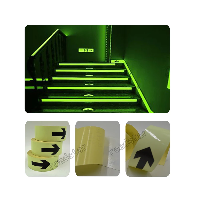 Roadstar 5CM X 5M Glow in The Dark Tape Lasting 4 ore di pellicola luminosa per la sicurezza