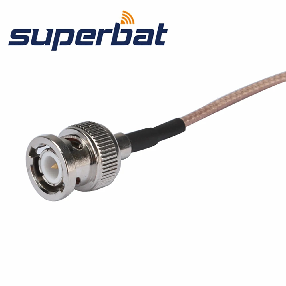 Superbat BNC Cắm Thẳng Đến SMA Đực Thẳng Ăng Ten Ăn Pigtail Cable RG316 25Cm