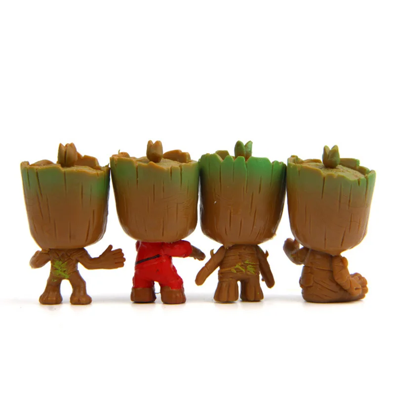 Kawaii Capsule toys 4pcs/set Disney Brinquedos Guardians Of Galaxy Baby groot Tree Model Action Figures toy for kids Xmas gift image 5