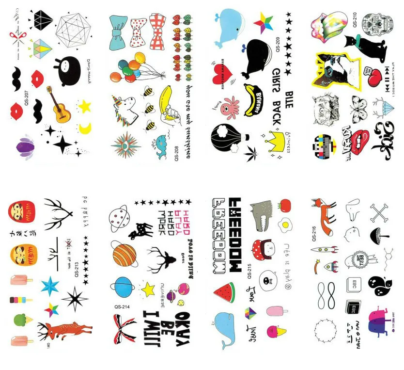 

Wholesale New Excellent QS 105*60mm body tattoos PARTY Night CLUB temporary tattoo Body Art tatuajes 1000packs/lot free shipping