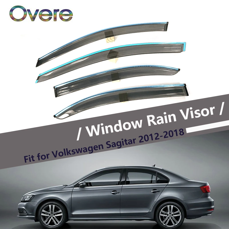 

OVERE NEW 1Set Smoke Window Rain Visor For VW Sagitar 2012 2013 2014 2015 2016 2017 2018 Styling Deflectors Guard Accessories