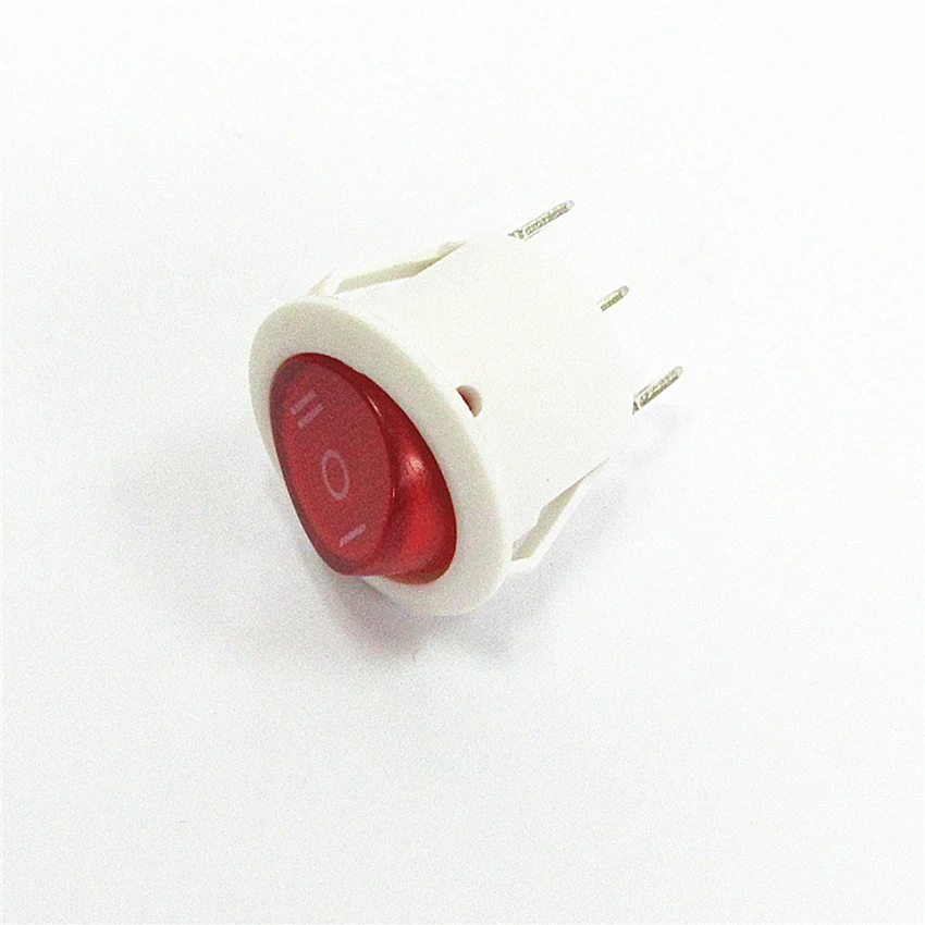 2 interruptores basculantes redondos pequeños de 20mm de diámetro para barco, Mini interruptor basculante redondo blanco rojo de 3 pines, interruptor basculante ON-OFF круглы©