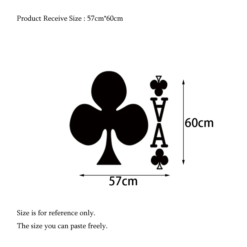 Creative Playing Cards Ace Of Clubs Door Wall Sticker Bedroom Living Room Home Decor Mural Wallpaper Self-adhesive Art Decals