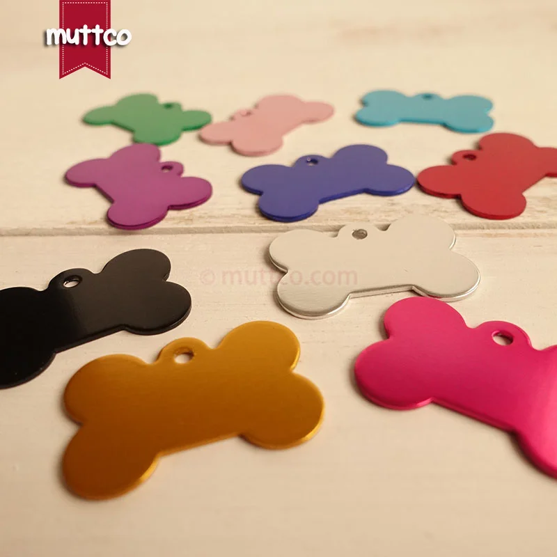 10pcs/lot low price metal craved name id tag blank craved phone number bone sharp dog id tag 10 colors DIT-025