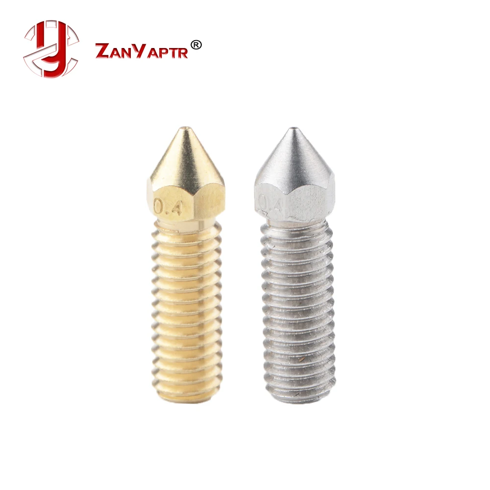 

5pcs High Speed Volcano Nozzle Sharp Brass Copper Stainless steel 0.2 - 1.0mm Hotend Extruder For 1.75MM Filament 3D Printer