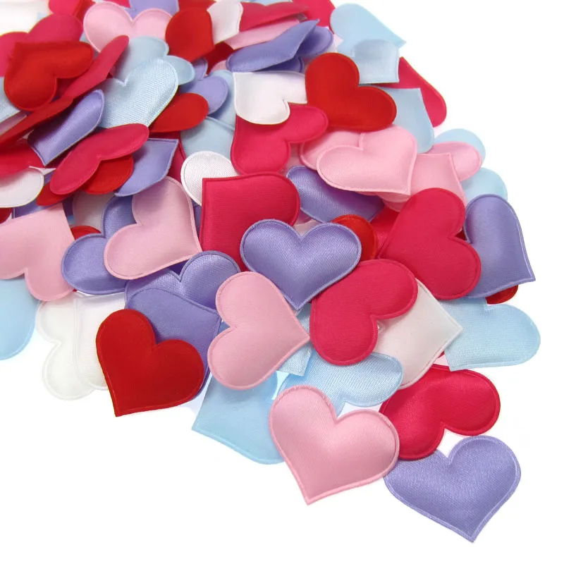 50Pcs סאטן בד לב עלי כותרת ספוג מלאכותי פרח לחתונה קונפטי שולחן ולנטיין עלי כותרת המפלגה קישוט