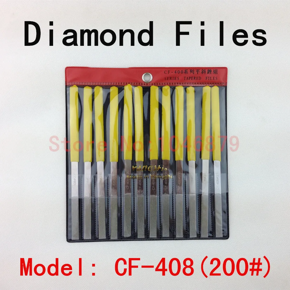 Each of the 12 file, hand is suitable for grinding hard alloy diamond file, flat and inclined file group,CF-408(200#)