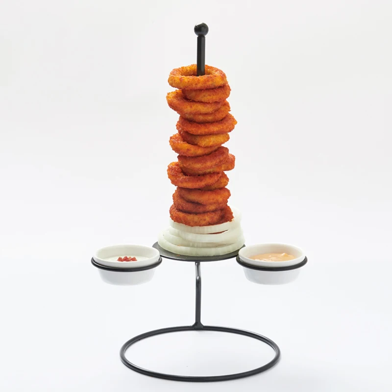 

Food Frame Onion Rings, Food Stand, Creative Buffet Equipment, Multi-Functions, Black Tableware, Extraordinary Design, Doughnut