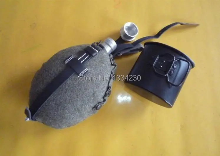 Military Bottle Kettle Collectable WWII German Canteen W Cover Strap Set aluminium wool cover New Outdoor camping - GM006