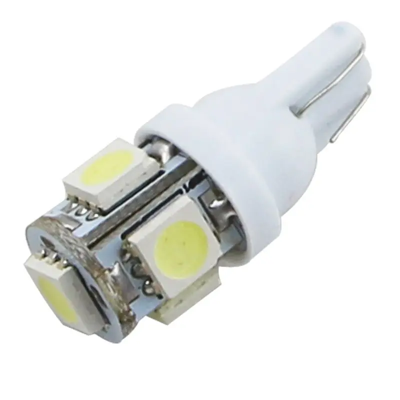 50 pièces T10 194 168 W5W 12V 5050 5 SMD 5 LEDs LED Light Bulb Clearance Light Parking Light Indicator Reading Lamps White