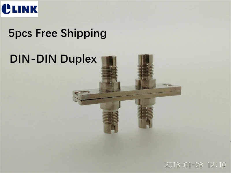 

5pcs DIN duplex fiber adapter Rectangluar type UPC APC ftth optical fibre connector DIN coupler SM MM free shipping ELINK DX