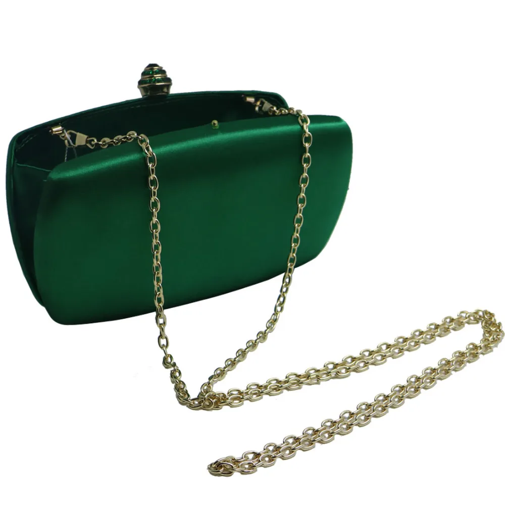 Elegant Hard Box Clutch Silk Satin Dark Green Evening Bags for Matching Shoes and Womens Wedding Prom Evening Party