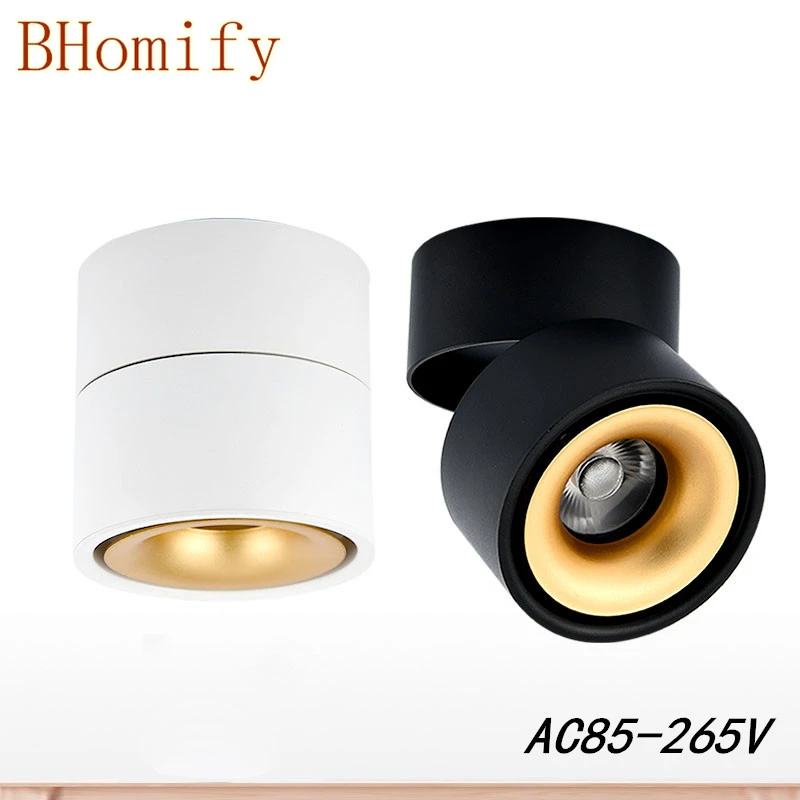 Surface Mounted COB Ceiling Light 5W 7W 12W AC85-265V LED Ceiling LamP Spot Light 360 Degree Rotation Cloth Shop Down lights