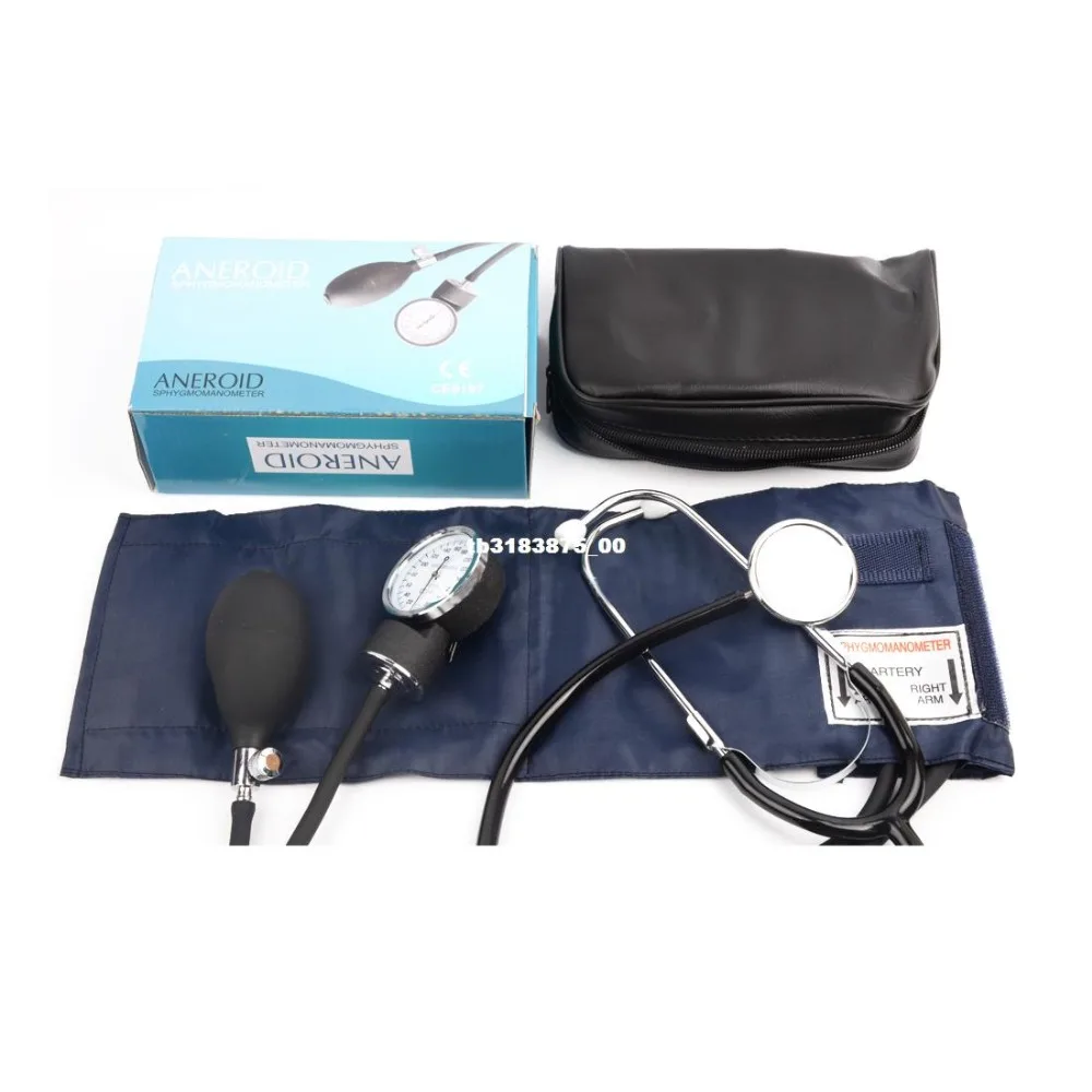 New Blood Pressure Monitor Meter Tonometer Cuff Stethoscope Kit Travel aneroid Sphygmomanometer